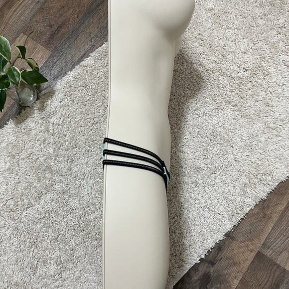 Victoria's Secret XS Turquoise Black Strappy Cheeky Swim Bikini Bottoms NWT - Picture 2 of 4